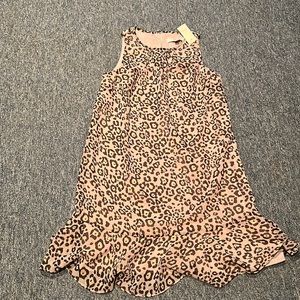 Leopard print ruffle trim dress